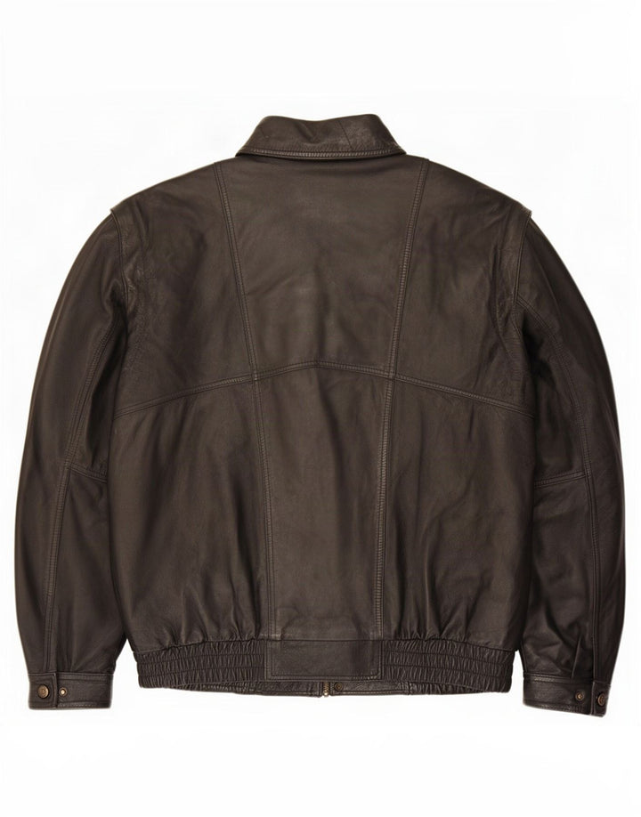 Vintage Herren Kunstlederjacke UK 40 Large Schwarz Polyester