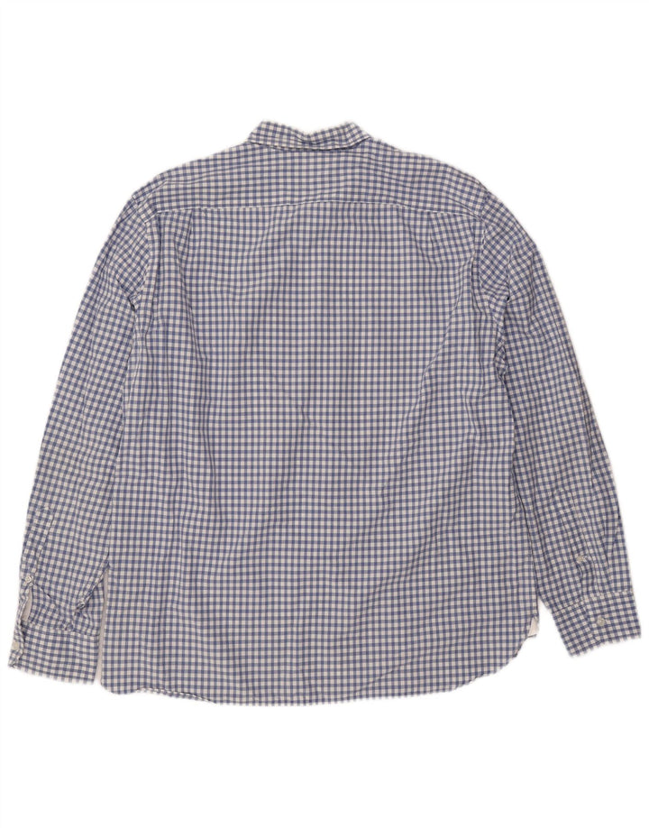 J. CREW Herrenhemd XL, blau kariert, Baumwolle