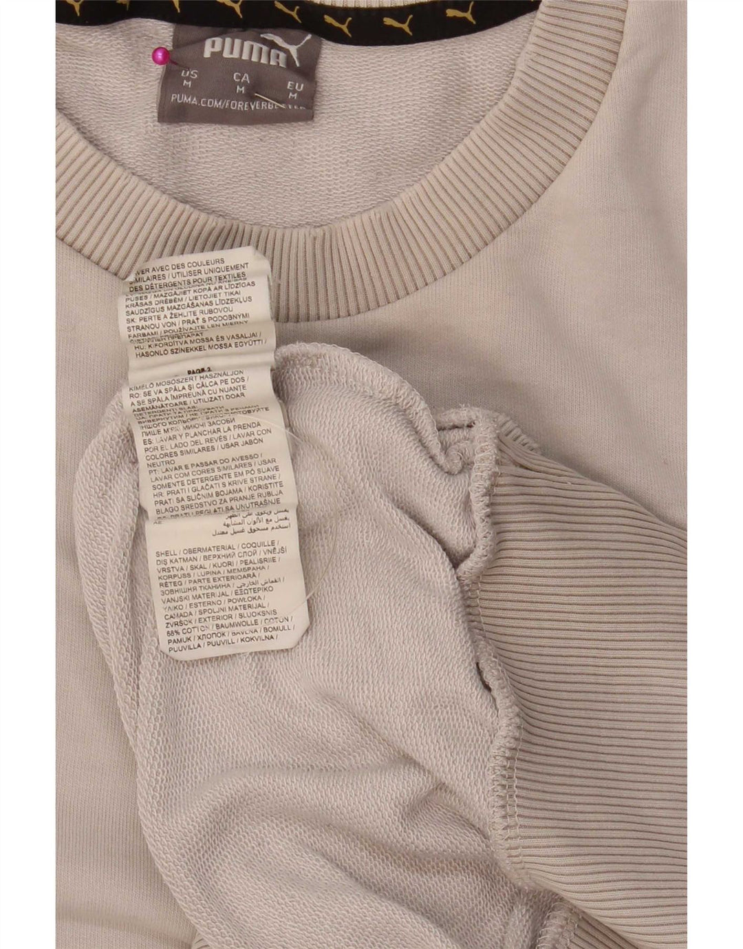 Puma Herren Grafik-Sweatshirt-Pullover, Mittelbeige, Colourblock-Baumwolle
