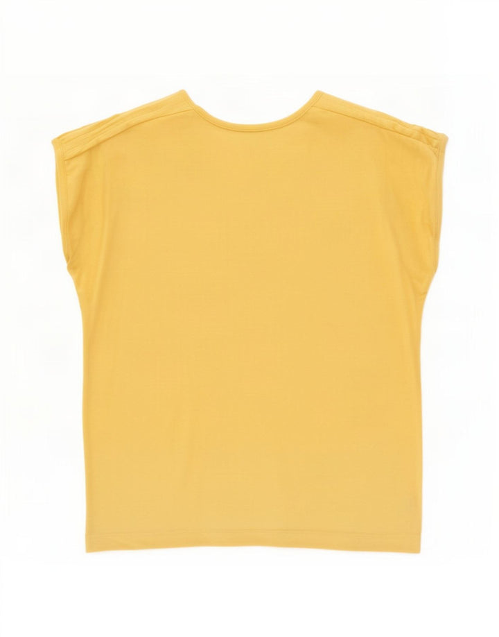 Vintage Damen T-Shirt Top UK 14 Mittelgelb