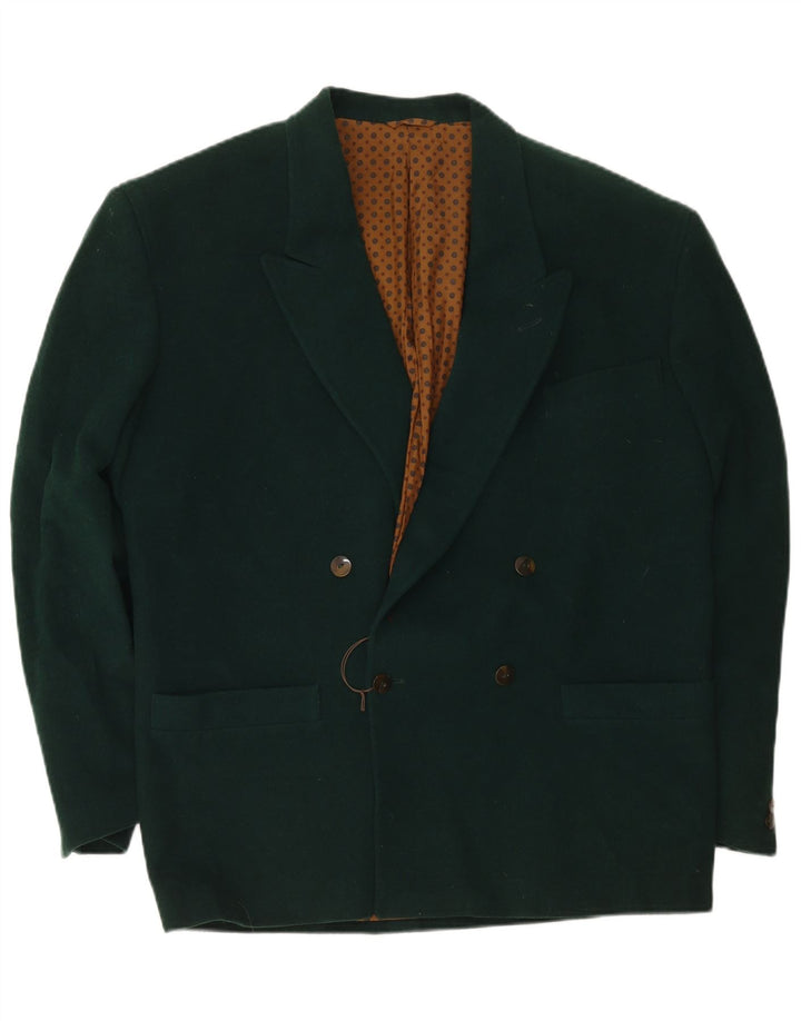 Nazareno Gabrielli Herren Zweireiher Blazer Jacke IT 52 XL Grüne Wolle