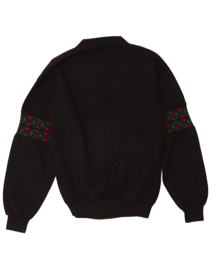 Sporting Club Herren-Strickjacke, groß, schwarz, geometrisch