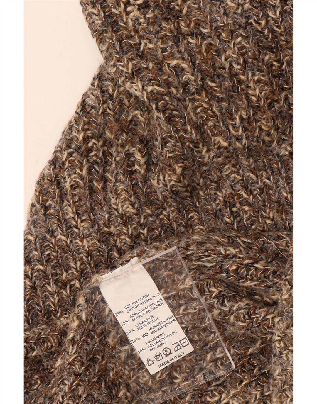 VINTAGE Damen-Pullover mit V-Ausschnitt, übergroß, UK 18, XL, braun gefleckt