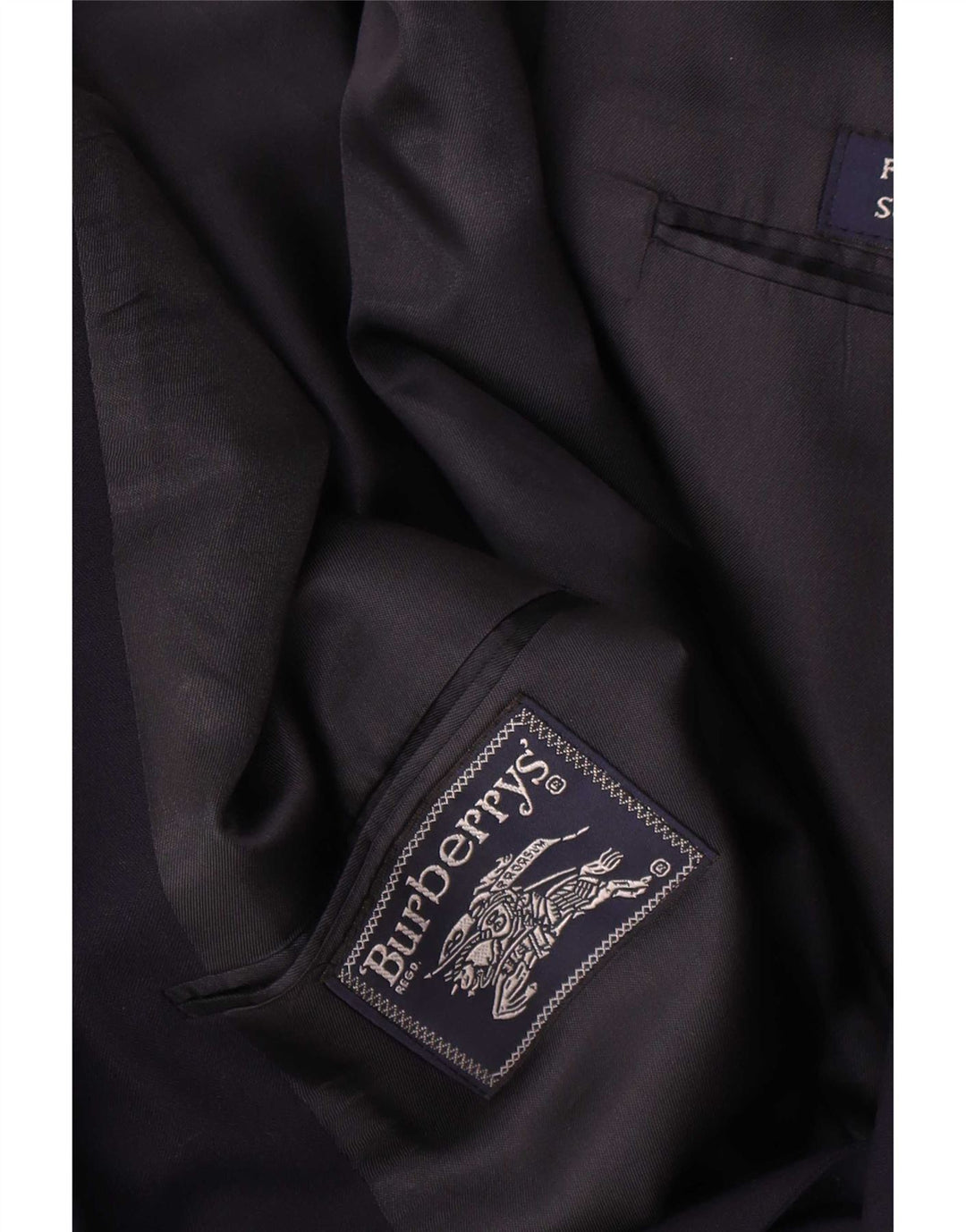 Burberrys zweireihiger Herren-Blazer, UK 40, große marineblaue Wolle