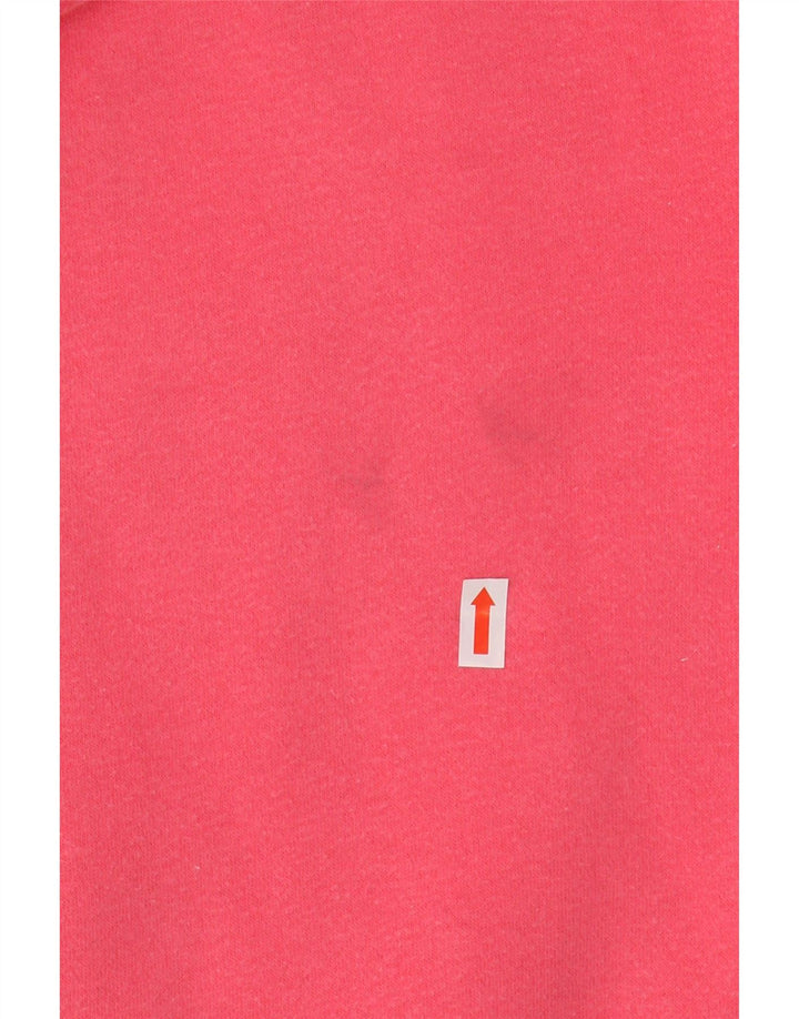 AEROPOSTALE Womens Graphic Zip Hoodie Sweater UK 16 Large Rosa Baumwolle