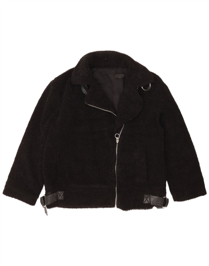 Topshop Damen-Fleecejacke in Übergröße, UK 14, Mittelschwarz, Polyester