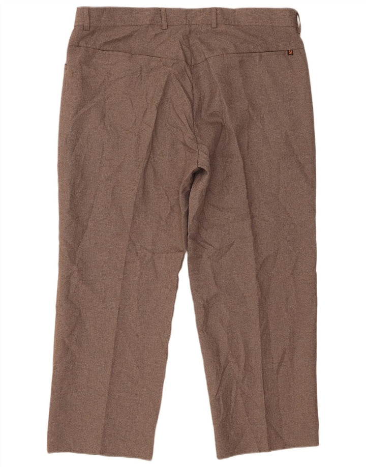 Gerade geschnittene Herrenhose von Farah, W40, L26, braun, Polyester