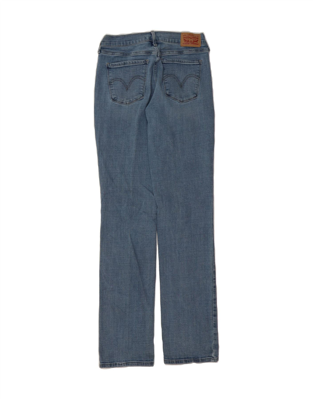 LEVI'S Damen 505 Straight Jeans US 4 Small W27 L34 Blaue Baumwolle