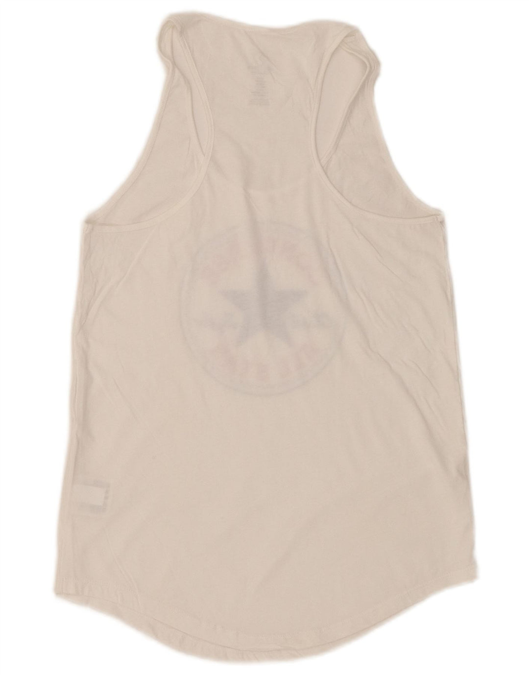 CONVERSE Damen-Top mit klassischer Passform und Grafik, UK 6 XS, weiße Baumwolle