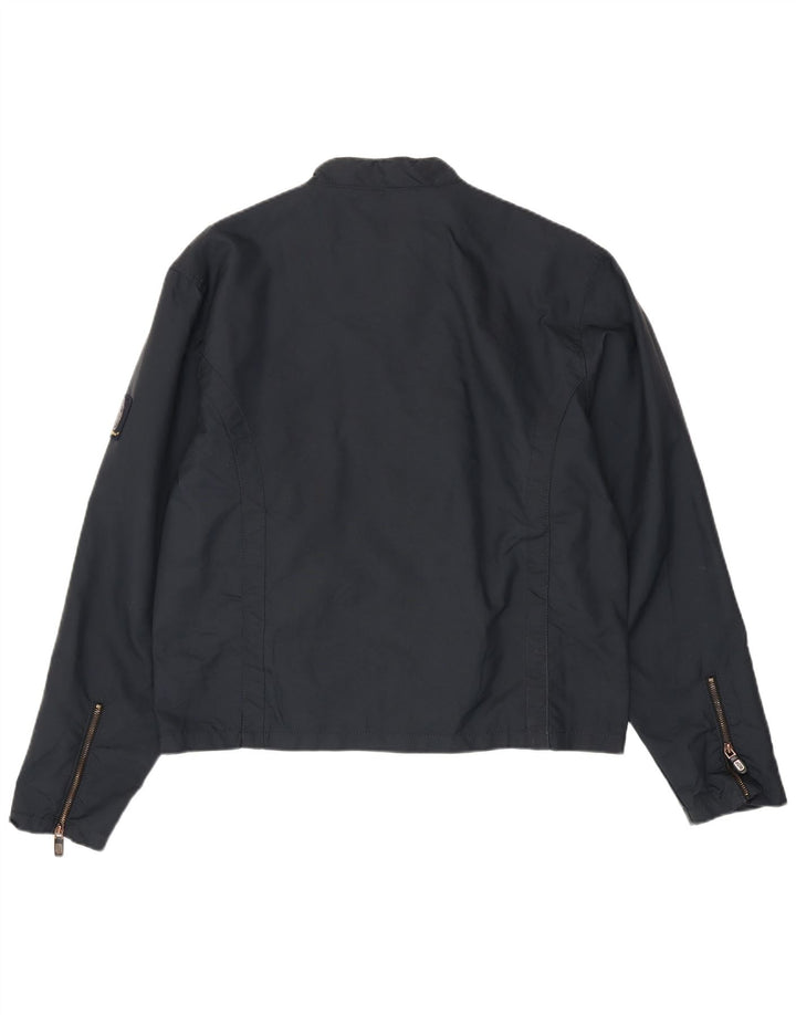 Refrigue Herren Bomberjacke UK 44 2XL Marineblaues Colourblock-Nylon