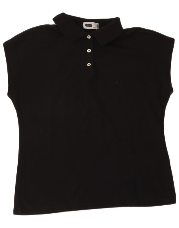 Fila Damen Poloshirt IT 50 XL Schwarz Baumwolle
