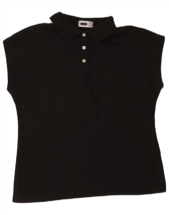 Fila Damen Poloshirt IT 50 XL Schwarz Baumwolle