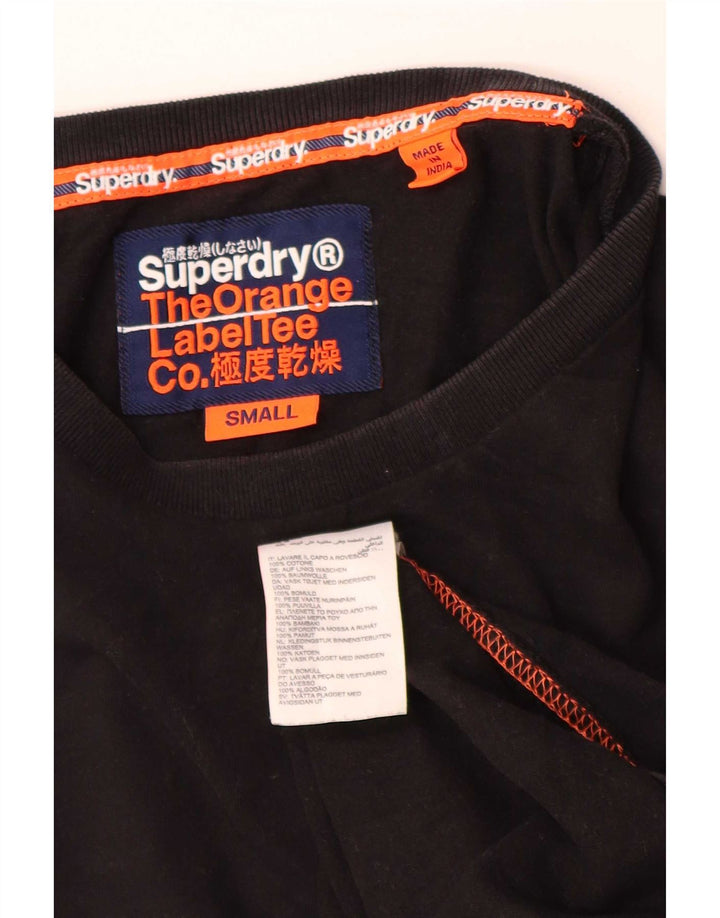 Superdry Herren T-Shirt Top Small aus schwarzer Baumwolle