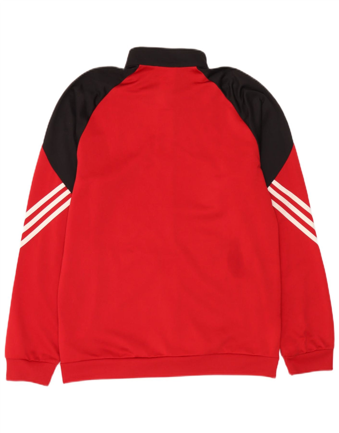 Adidas Herren-Trainingsanzug-Top-Jacke aus mittelrotem Colourblock-Polyester