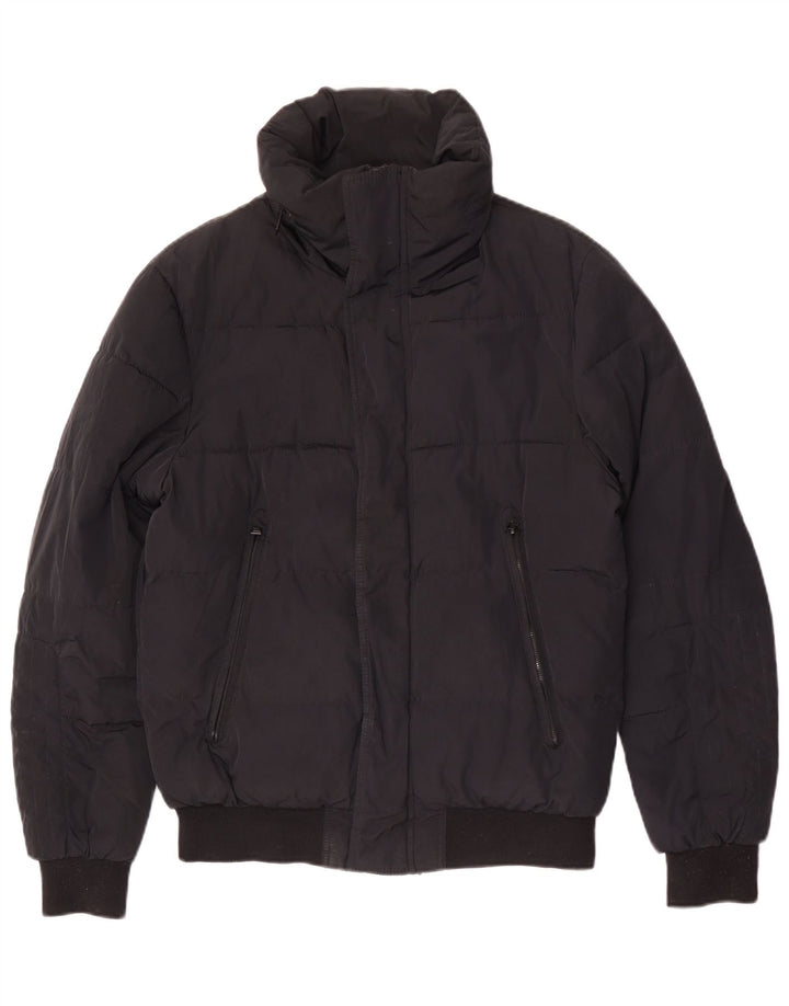 Zara Herren-Jacke mit Kapuze, gepolstert, Größe 40, Schwarz