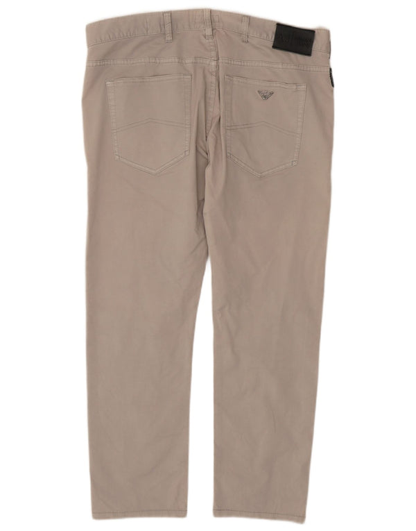 Armani Herren Slim Fit Freizeithose W36 L28 Beige Baumwolle