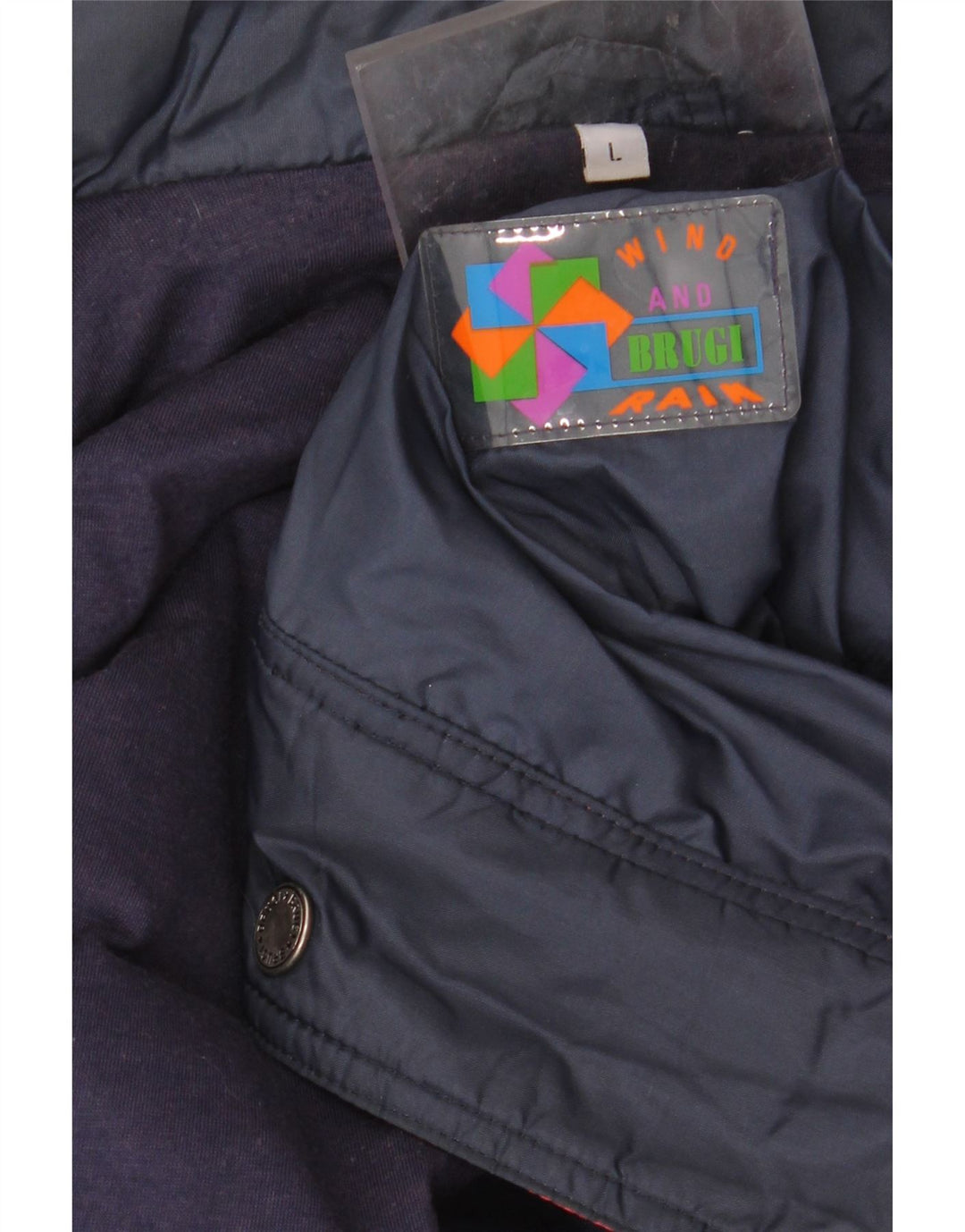 BRUGI Herren-Windbreaker-Jacke, UK 40, Größe L, Marineblau, Farbblock