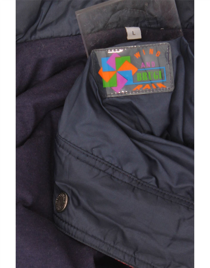 BRUGI Herren-Windbreaker-Jacke, UK 40, Größe L, Marineblau, Farbblock