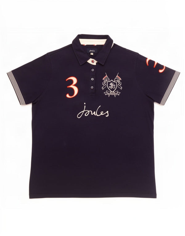 Joules Damen-Poloshirt mit Grafik, UK 18, XL, Marineblau, Baumwolle