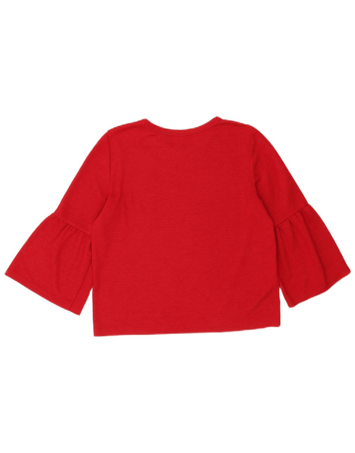 Zara Damen Top 3/4 Ärmel UK 12 Mittelrot