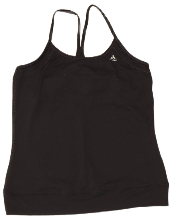 Adidas Damen Climalite Cami Top UK 16 Large Schwarz Polyester