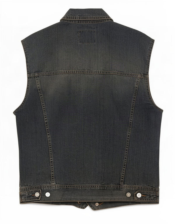 Sisley Herren Jeansweste UK 40 Large Blau Baumwolle