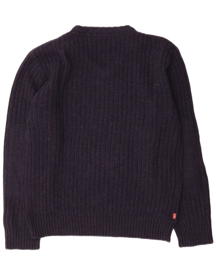 Levi's Herren-Pullover mit V-Ausschnitt, groß, marineblaue Wolle
