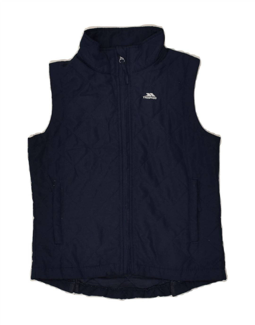 TRESPASS Girls Quilted Gilet 9-10 Years Navy Blue Polyester | Vintage Trespass | Thrift | Second-Hand Trespass | Used Clothing | Messina Hembry 