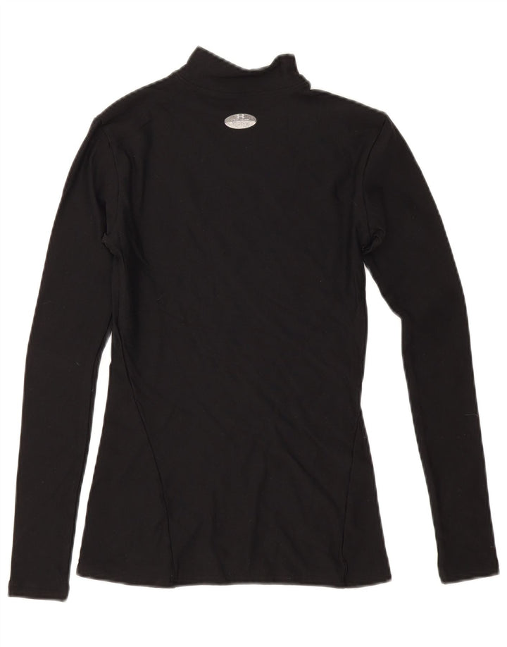 Under Armour Damen Top Langarm UK 10 Small Schwarz Nylon