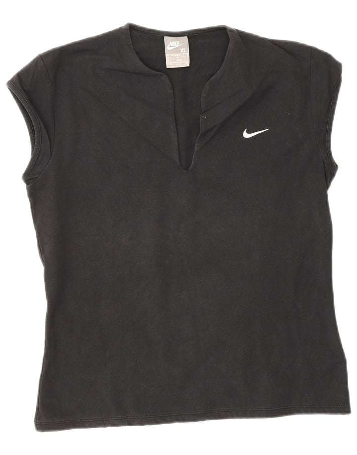 Nike Damen T-Shirt Top UK 18 XL Schwarz