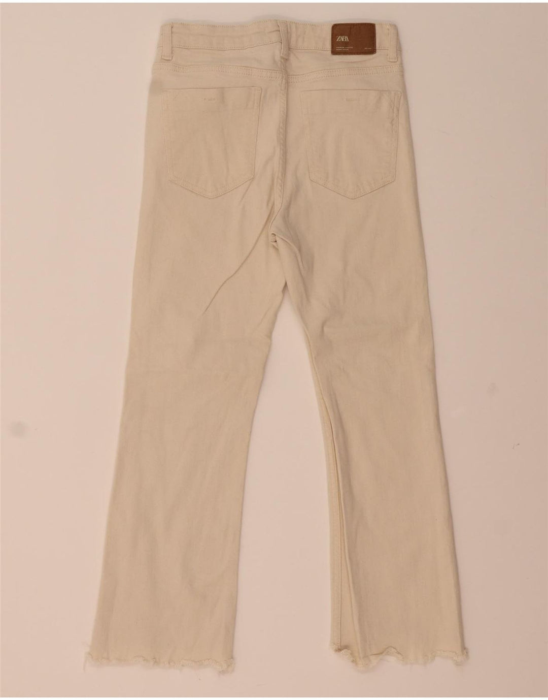 Zara Damen Crop Bootcut Jeans EU 38 Medium W28 L24 Beige