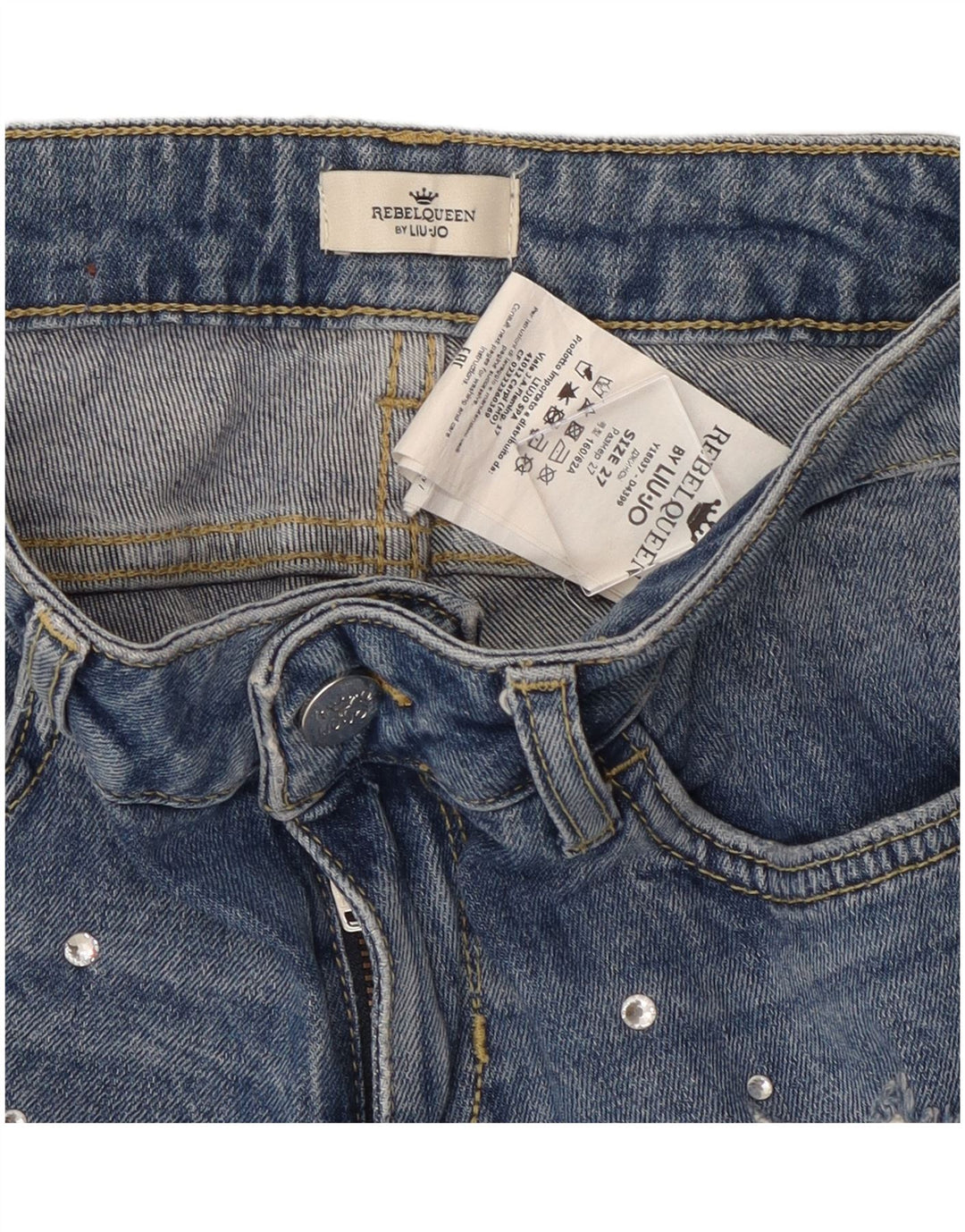 Liu Jo Damen Distressed Slim Jeans W27 L27 Blaue Baumwolle