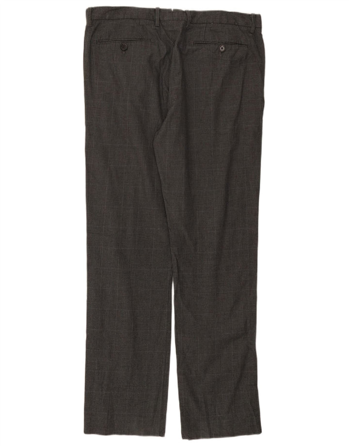 Gap Herren Extra Sim Fit Chinohose W34 L32 grau karierte Baumwolle