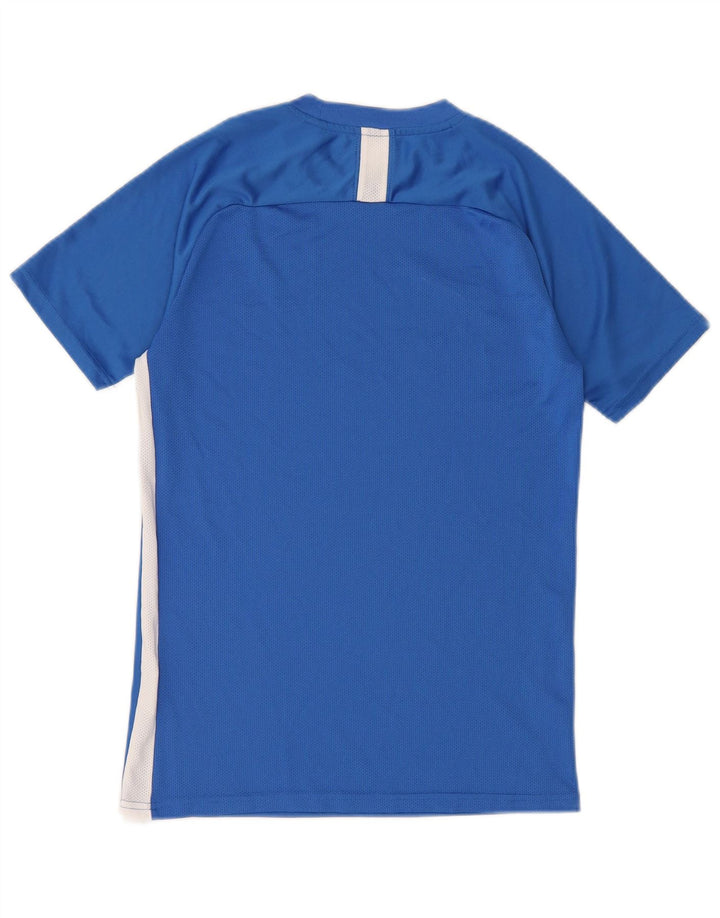 Nike Herren Dri Fit T-Shirt Top Small Blaues Colourblock-Polyester