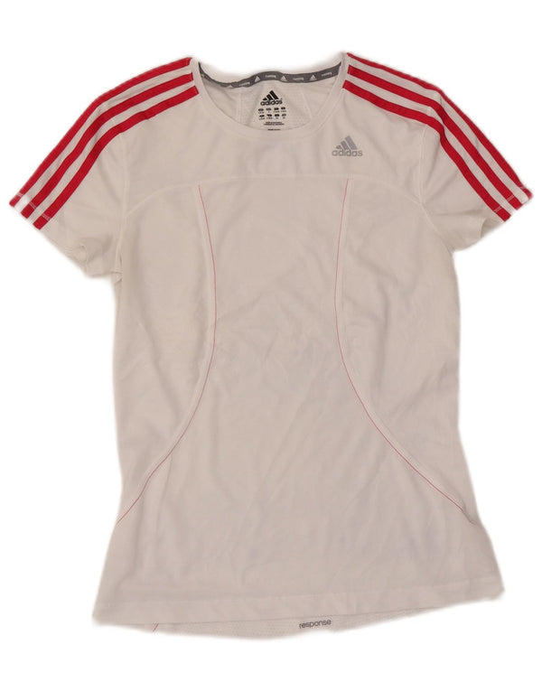 Adidas Damen Lauf-T-Shirt Top UK 8/10 Small Weiß