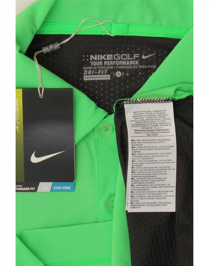 Nike Herren-Dri-Fit-Poloshirt, klein, grünes Farbblock-Polyester