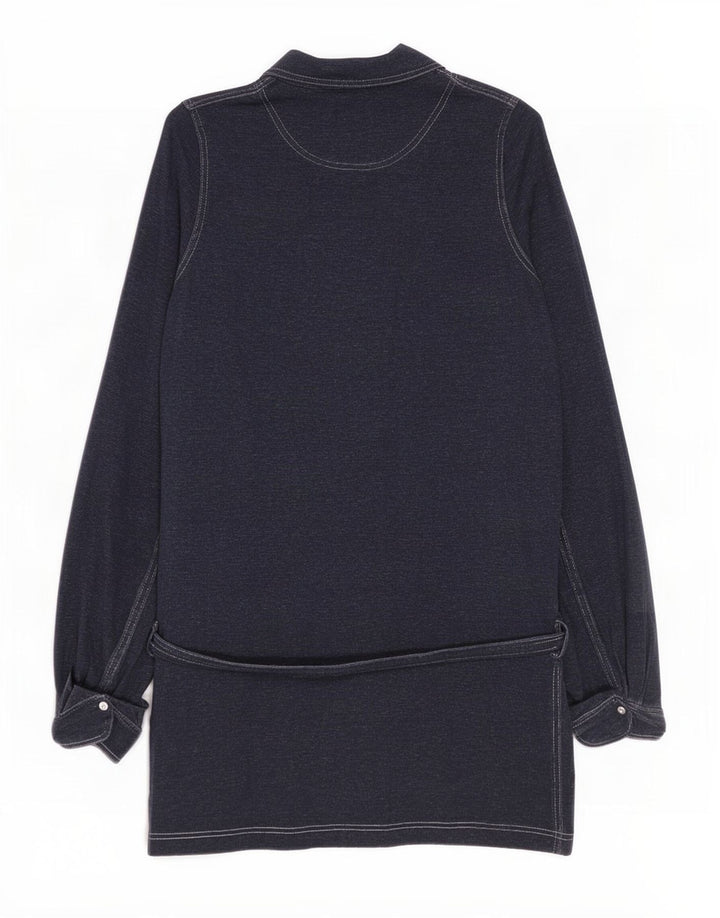Lacoste Damen-Hemdkleid, Größe 38, mittelmarineblaue Baumwolle