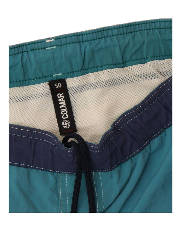 COLMAR Mens Swimming Shorts IT 50 Large Blue Colourblock Vintage Colmar and Second-Hand Colmar from Messina Hembry 