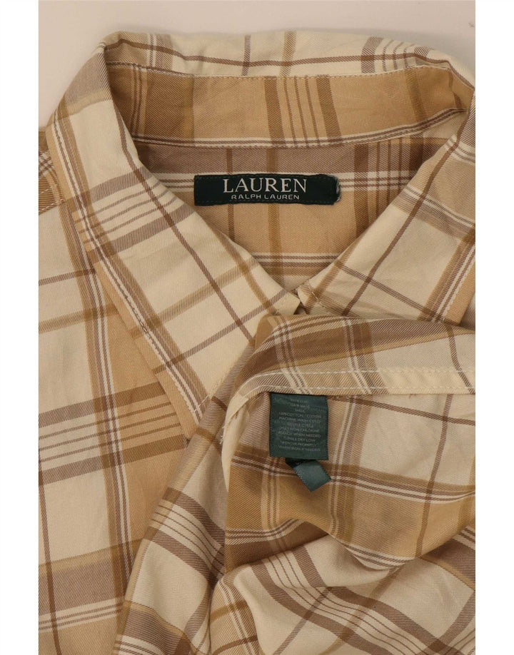 Ralph Lauren Herren-Flanellhemd, mittelbeige, karierte Baumwolle