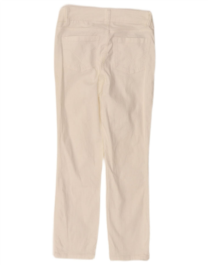 CREW CLOTHING Damen-Jeans mit niedrigem Bund und verkürzter Taille, UK 8, Größe S, W26, L23, Weiß