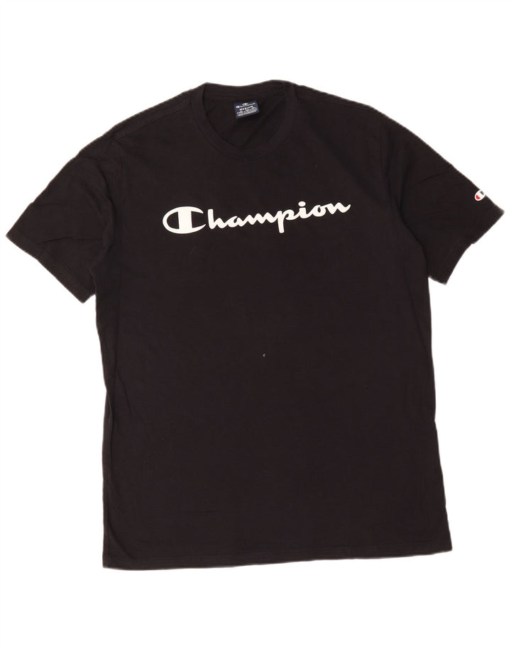 Champion Herren-T-Shirt mit Grafik, mittelschwarze Baumwolle