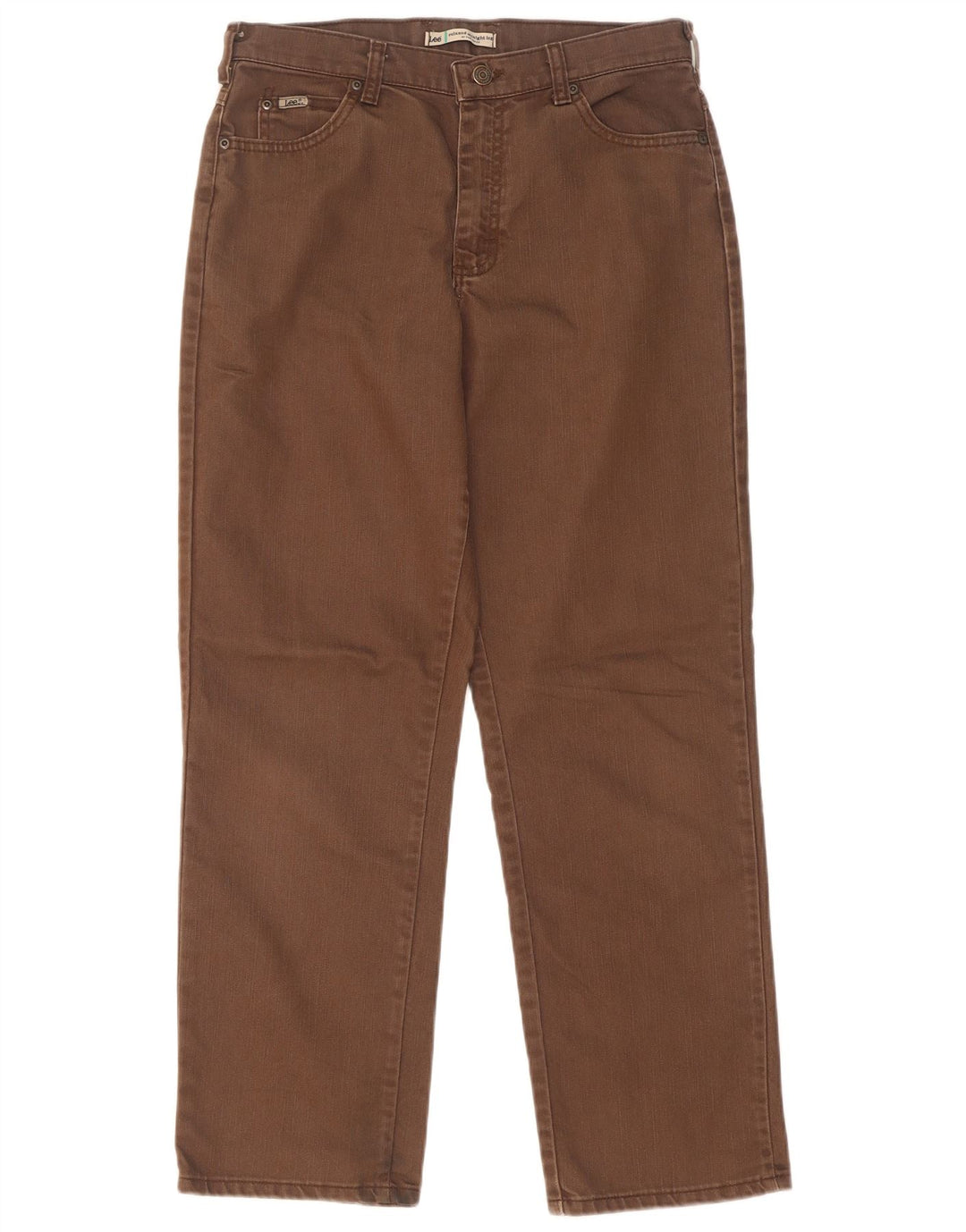 Lee Womens Relaxed Fit Straight Jeans US 8 Medium W30 L29 Braune Baumwolle