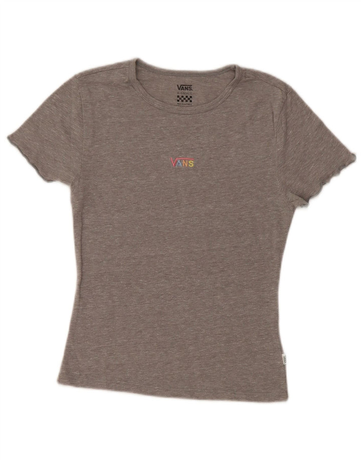 VANS Damen T-Shirt Top UK 4 XS Grau meliert