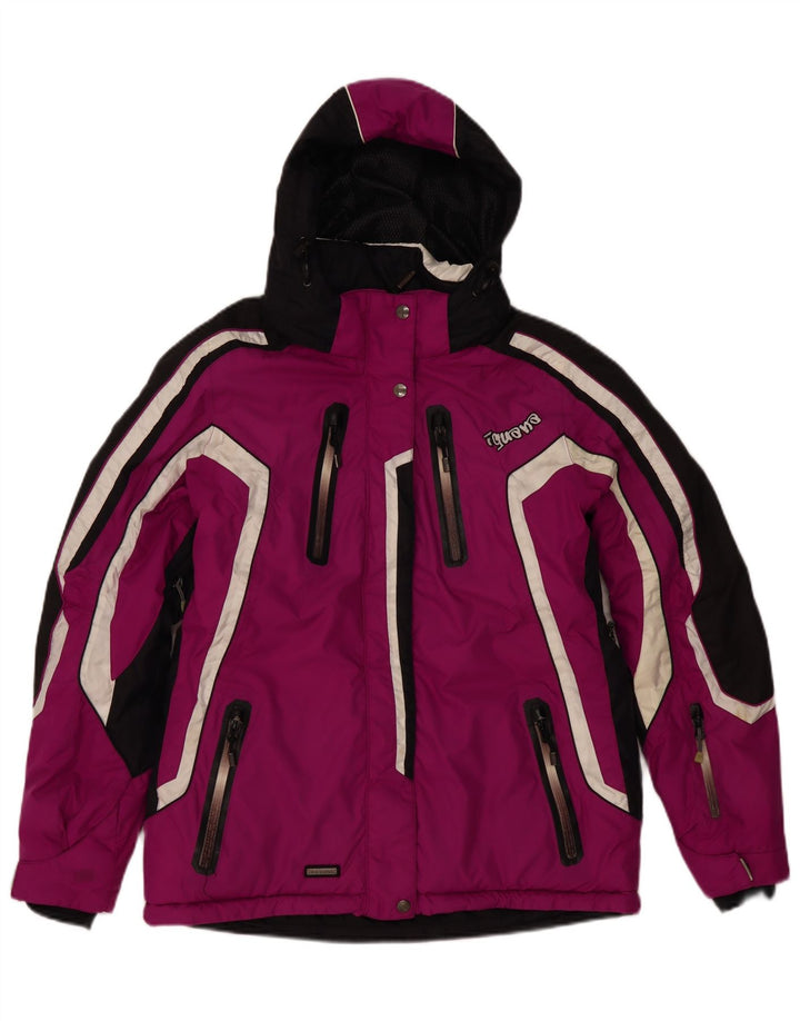 Iguana Damen-Skijacke mit Kapuze, EU 40, Mittelrosa, Farbblock-Polyester