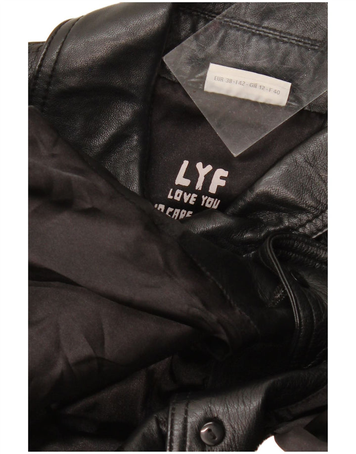 Street One Damen Ledermantel UK 12 Mittelschwarzes Leder