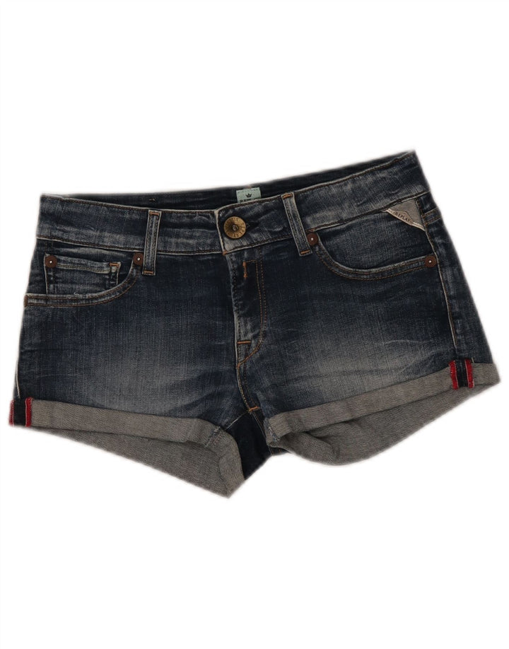 REPLAY Damen-Jeansshorts, W26, Größe S, Blau, Baumwolle