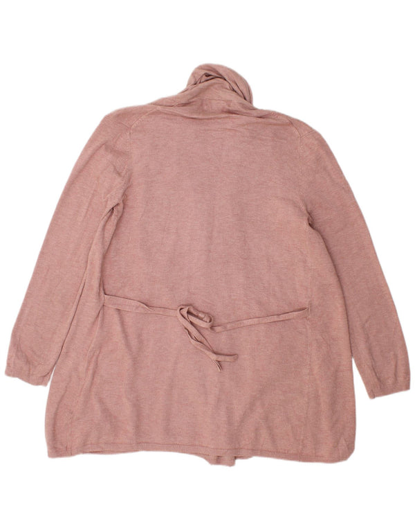 Zara Damen Longline Open Cardigan Pullover UK 10 Small Rosa Viskose