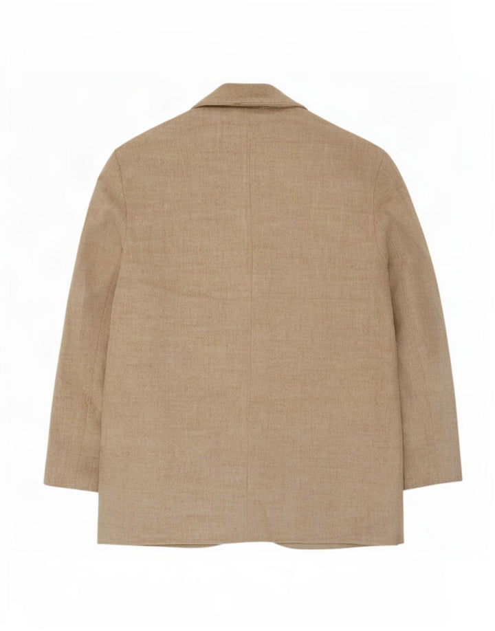 Topshop Damen-Blazerjacke mit 3 Knöpfen, UK 12, mittelbeigefarbenes Polyester
