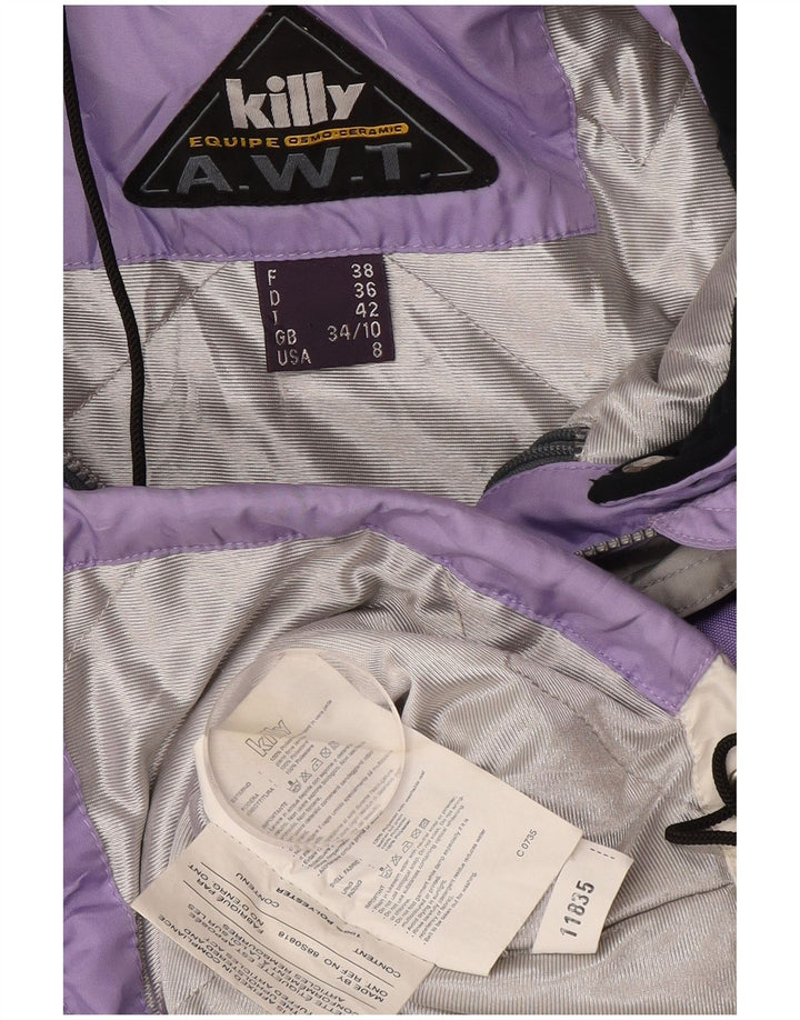 Killy Skijacke mit Kapuze für Damen, UK 10, Größe S, Lila, Farbblock-Polyester