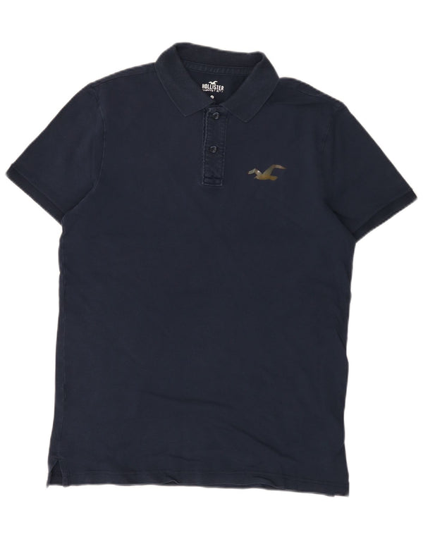 Hollister Herren-Poloshirt aus mittelblauer Baumwolle in Marineblau